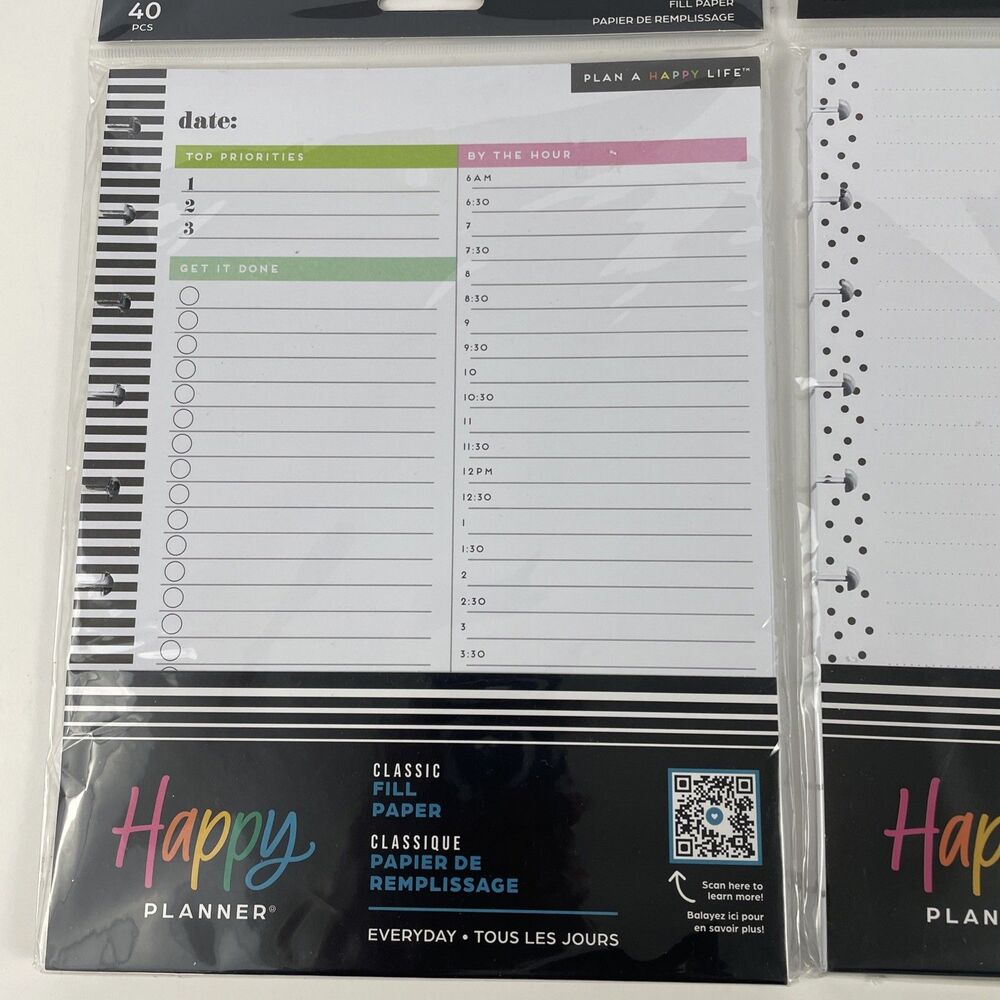 The Happy Planner Classic Filler Paper Sheets Everyday And Simple Dots Lined - Picture 2 of 5
